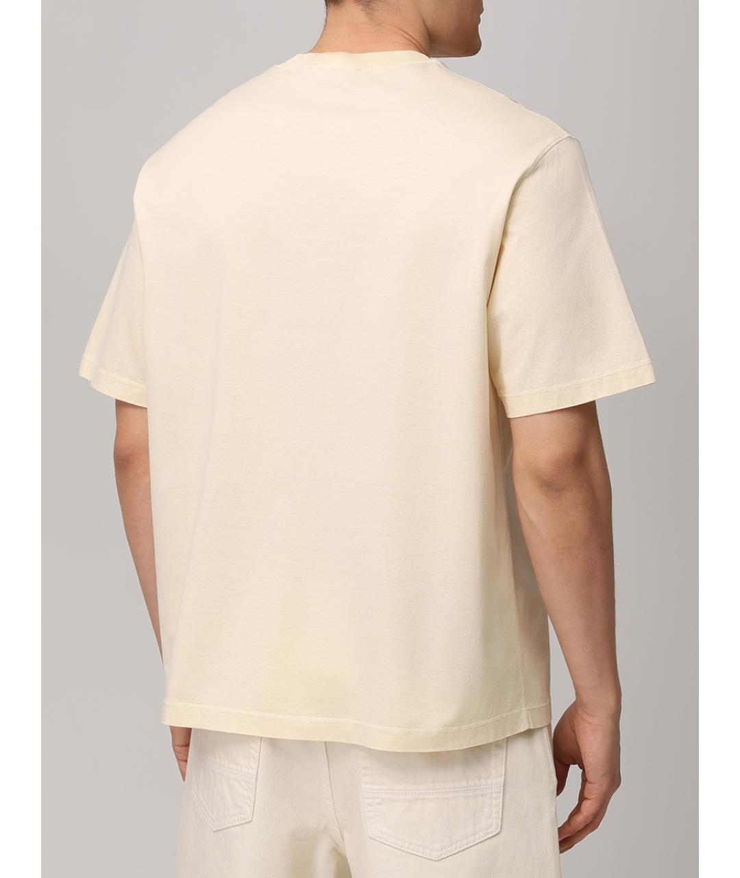 STONE ISLAND Бежевая хлопковая футболка, фото 3