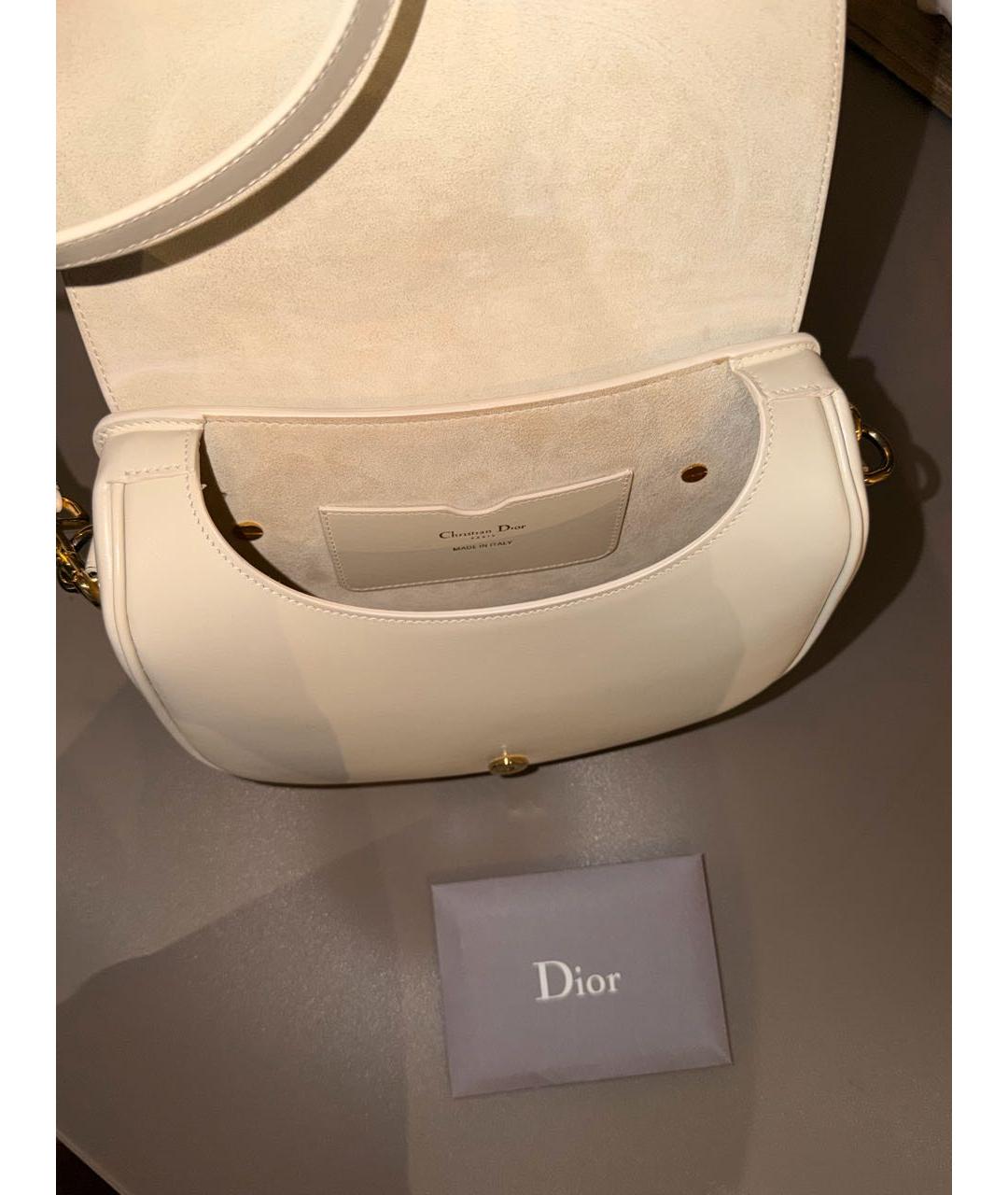 CHRISTIAN DIOR Бежевая кожаная сумка через плечо, фото 4