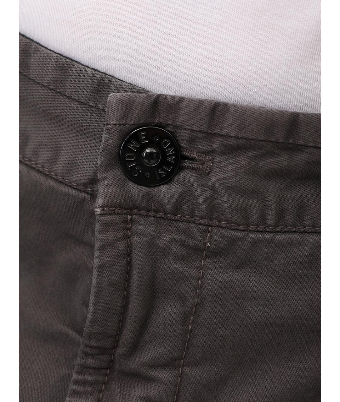 STONE ISLAND Серые хлопковые шорты, фото 6