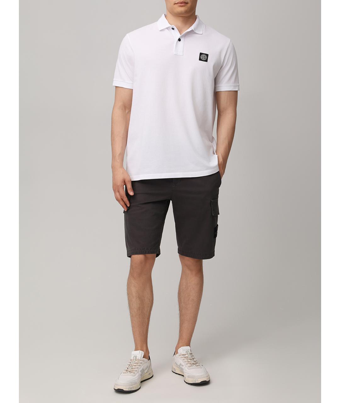STONE ISLAND Серые хлопковые шорты, фото 2