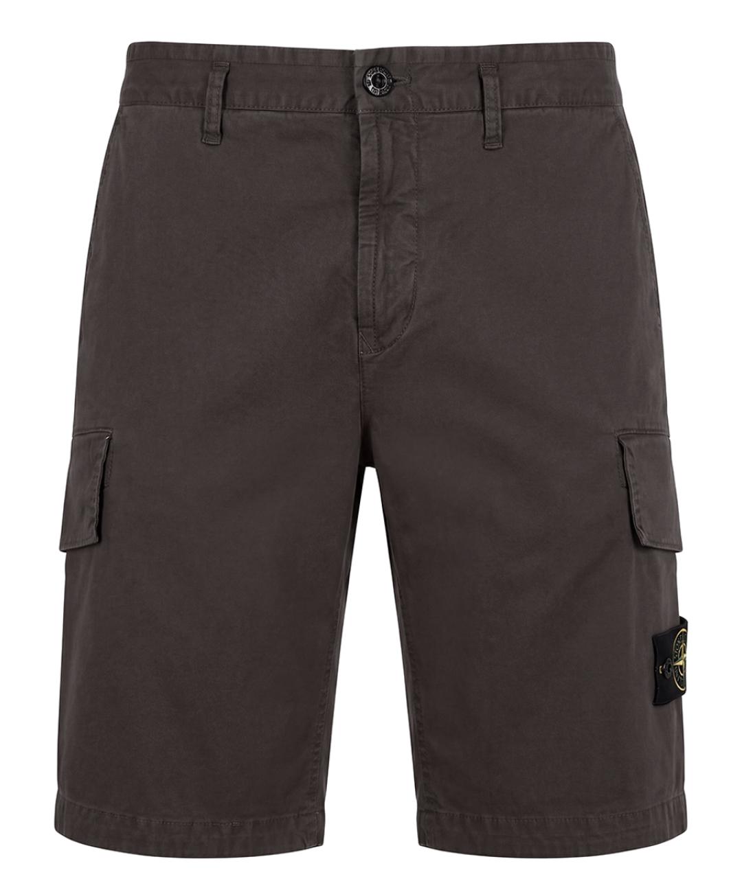 STONE ISLAND Серые хлопковые шорты, фото 1
