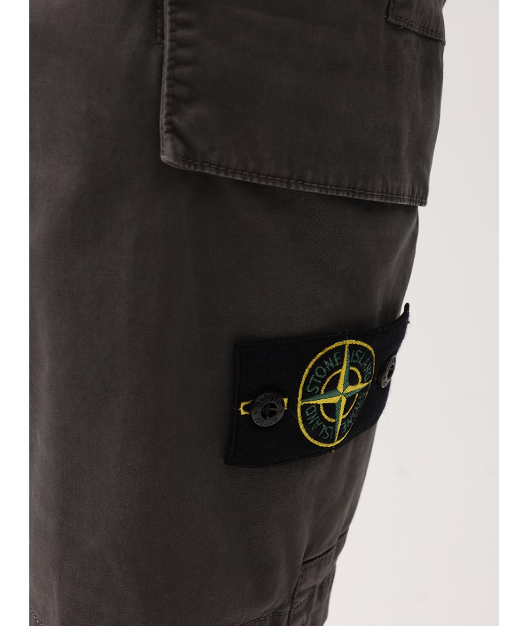 STONE ISLAND Серые хлопковые шорты, фото 5