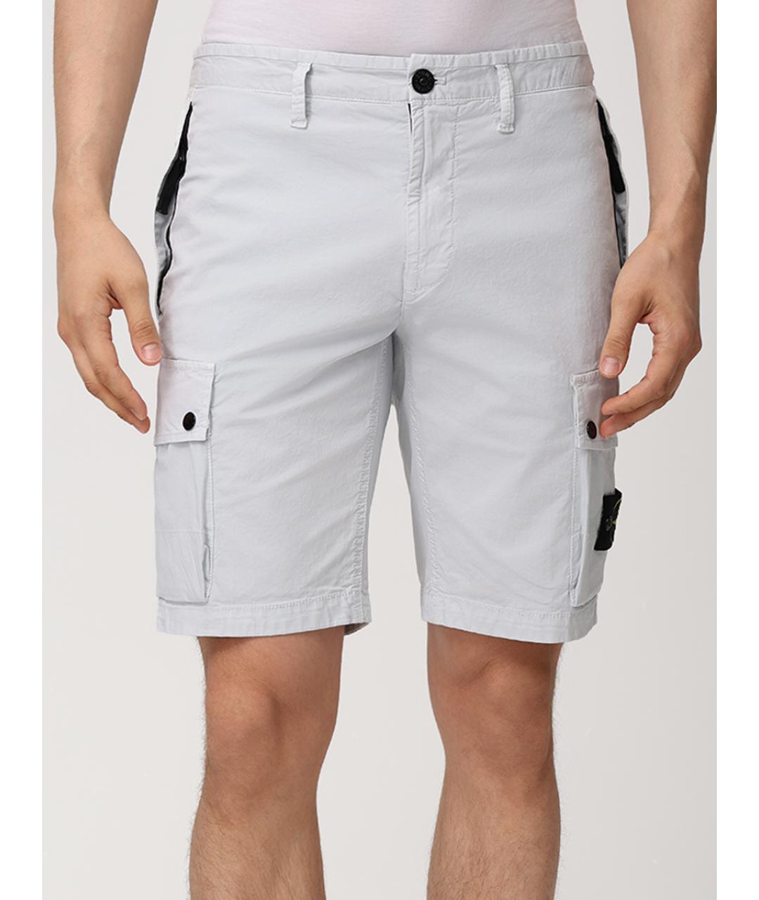 STONE ISLAND Голубые хлопковые шорты, фото 4