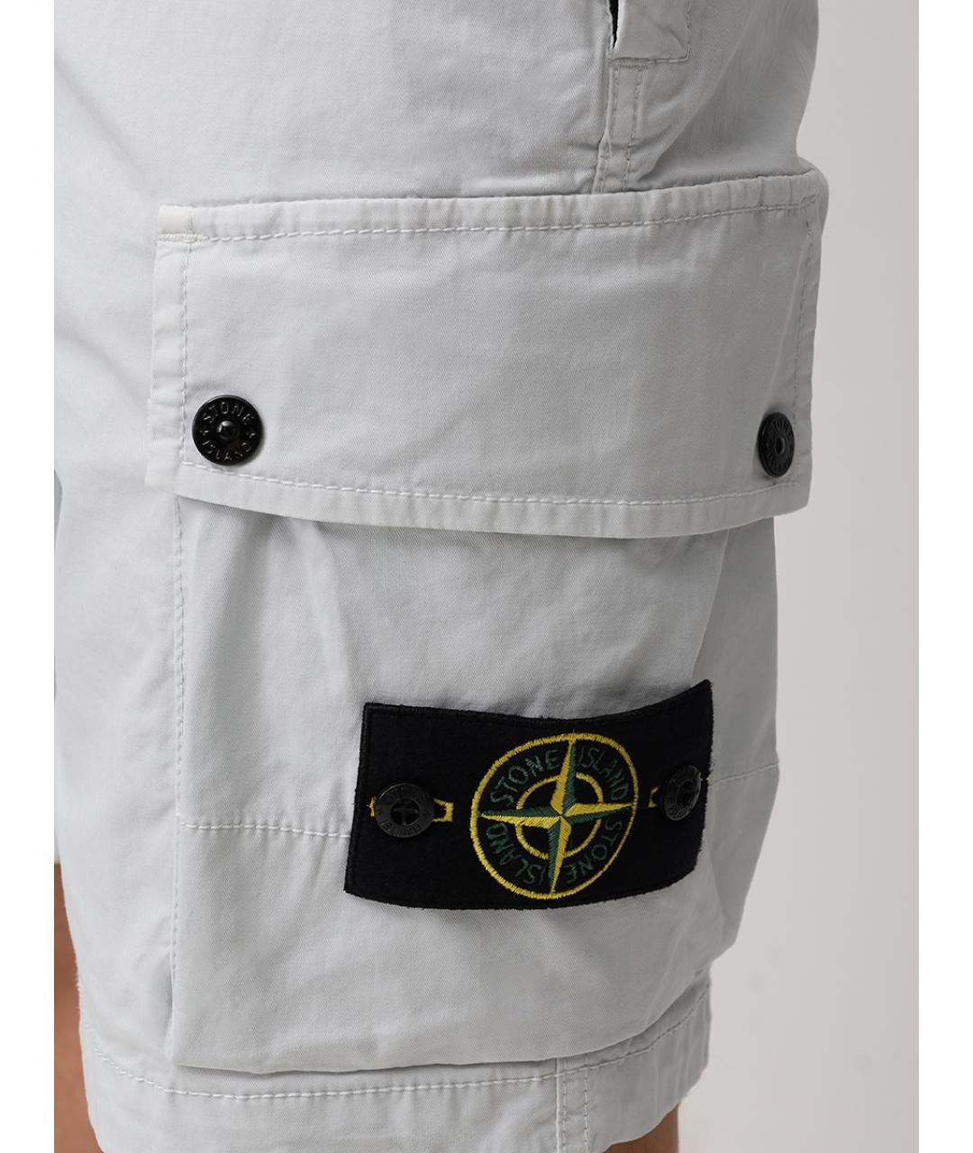 STONE ISLAND Голубые хлопковые шорты, фото 5