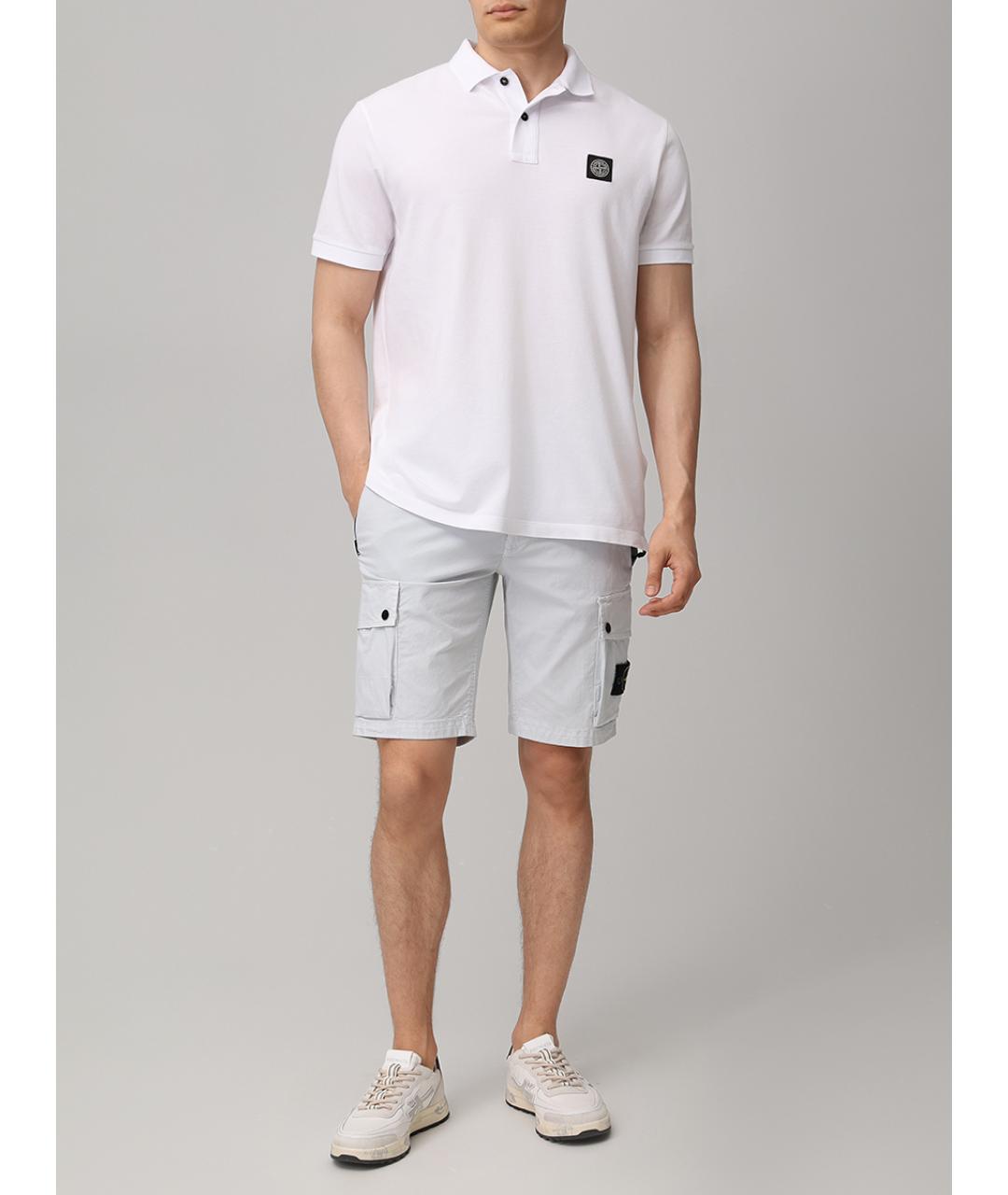 STONE ISLAND Голубые хлопковые шорты, фото 2