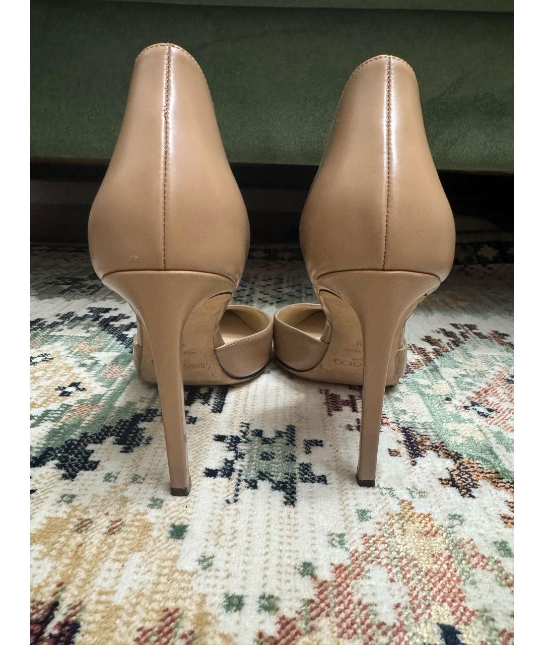 JIMMY CHOO Бежевые кожаные туфли, фото 4