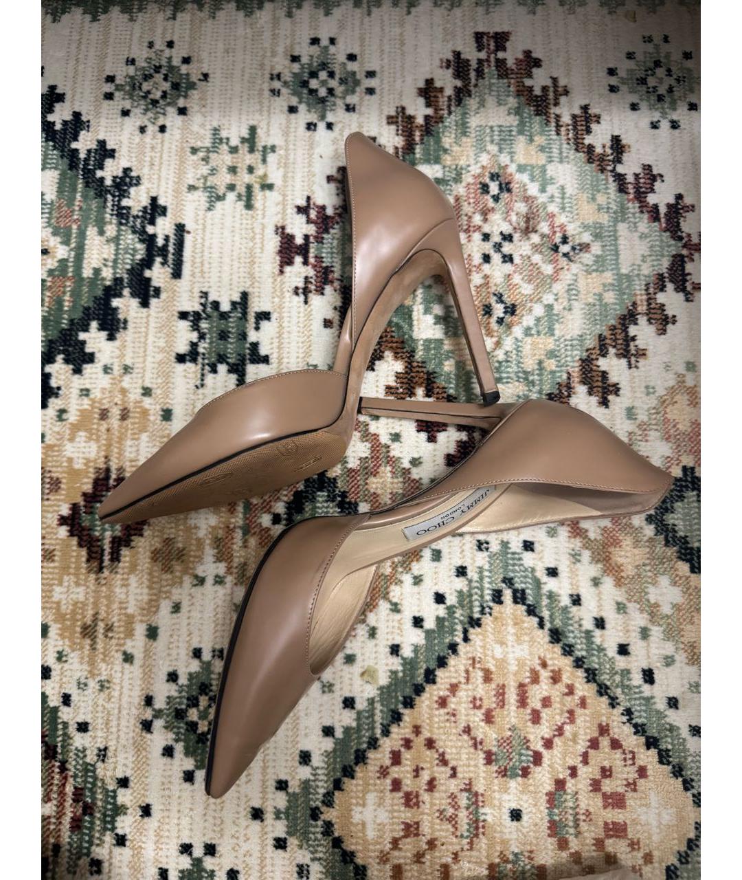 JIMMY CHOO Бежевые кожаные туфли, фото 3