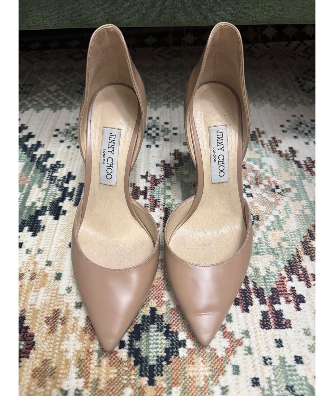 JIMMY CHOO Бежевые кожаные туфли, фото 2