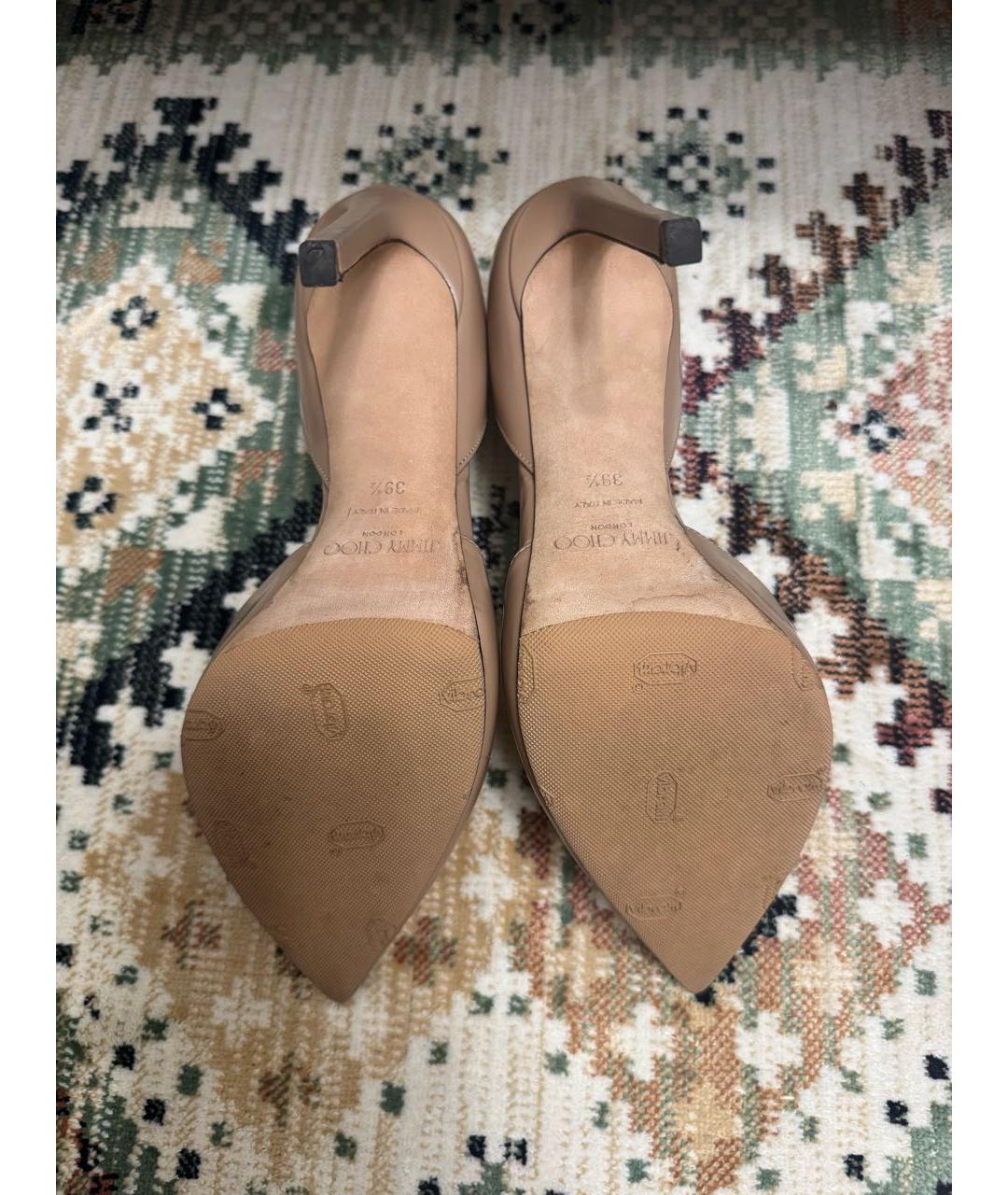 JIMMY CHOO Бежевые кожаные туфли, фото 5
