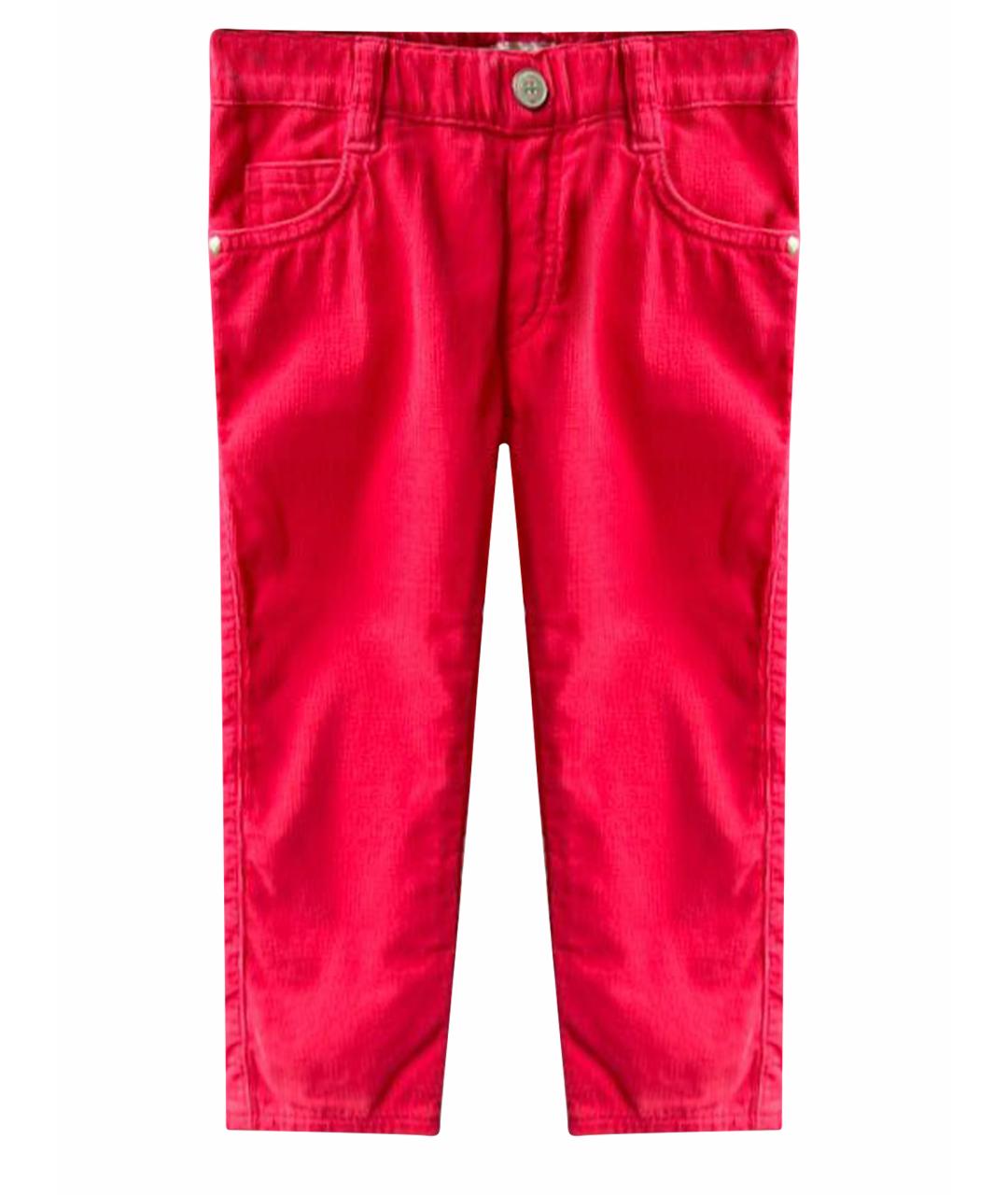 ARMANI JUNIOR Красные хлопковые брюки и шорты, фото 1