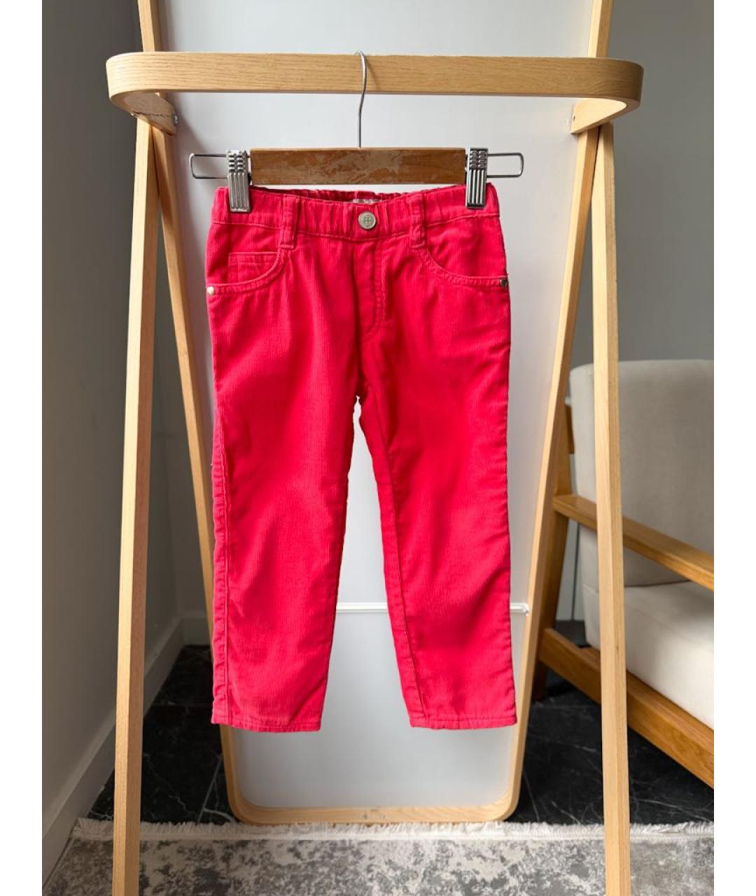 ARMANI JUNIOR Красные хлопковые брюки и шорты, фото 5