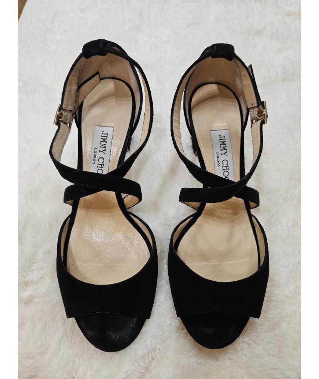 JIMMY CHOO Черные замшевые босоножки, фото 2