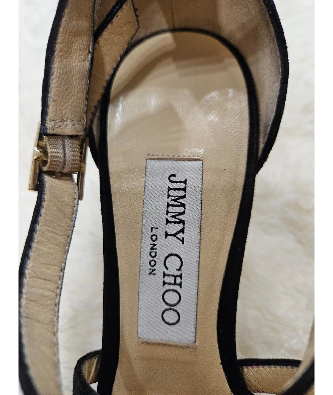 JIMMY CHOO Черные замшевые босоножки, фото 5