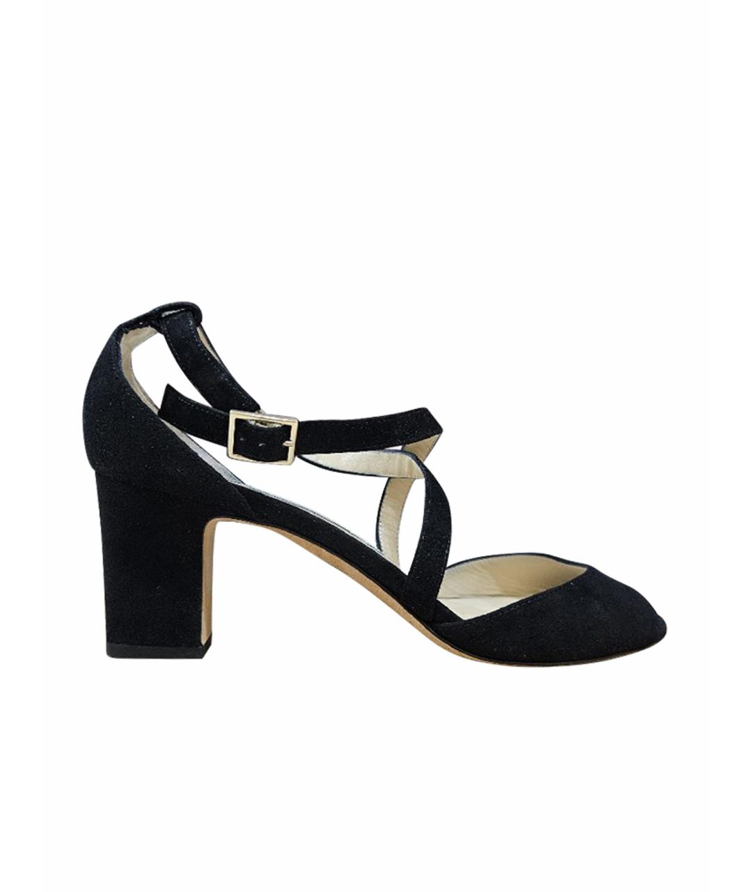 JIMMY CHOO Черные замшевые босоножки, фото 1