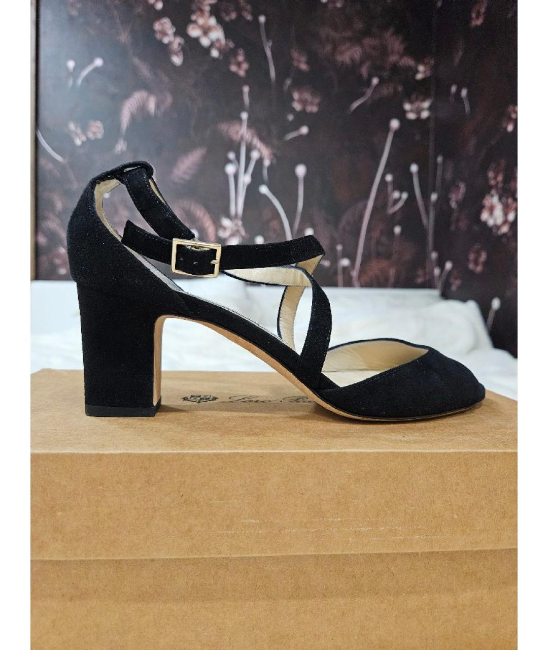 JIMMY CHOO Черные замшевые босоножки, фото 7