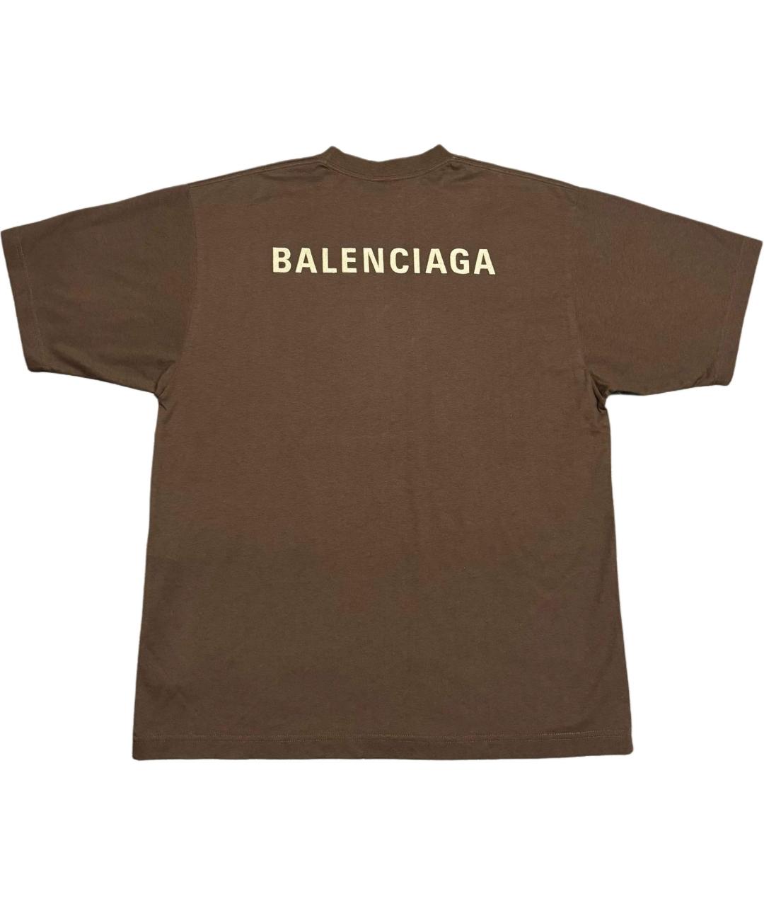 BALENCIAGA Коричневая футболка, фото 2