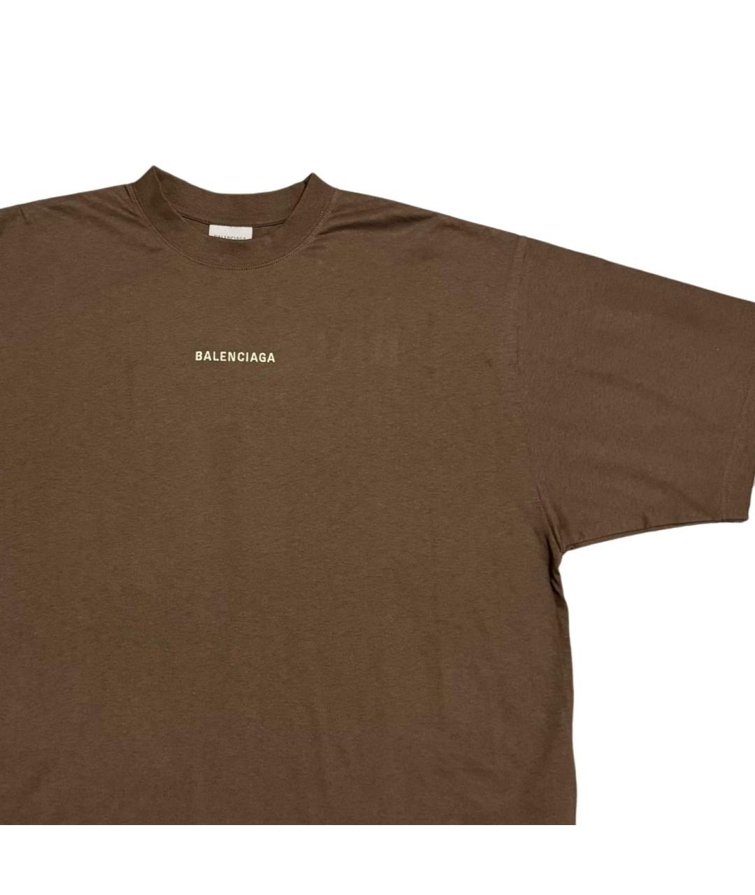 BALENCIAGA Коричневая футболка, фото 3