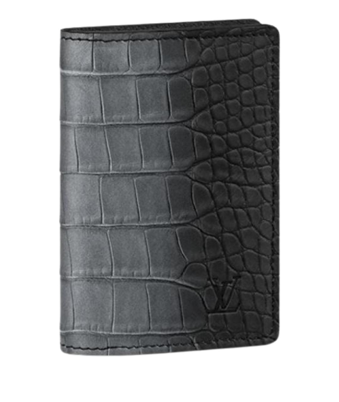 LOUIS VUITTON Черный кошелек из экзотической кожи, фото 6