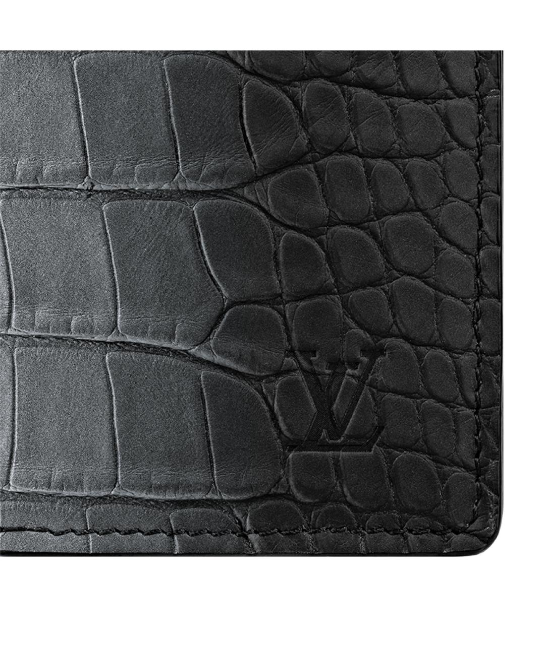 LOUIS VUITTON Черный кошелек из экзотической кожи, фото 4