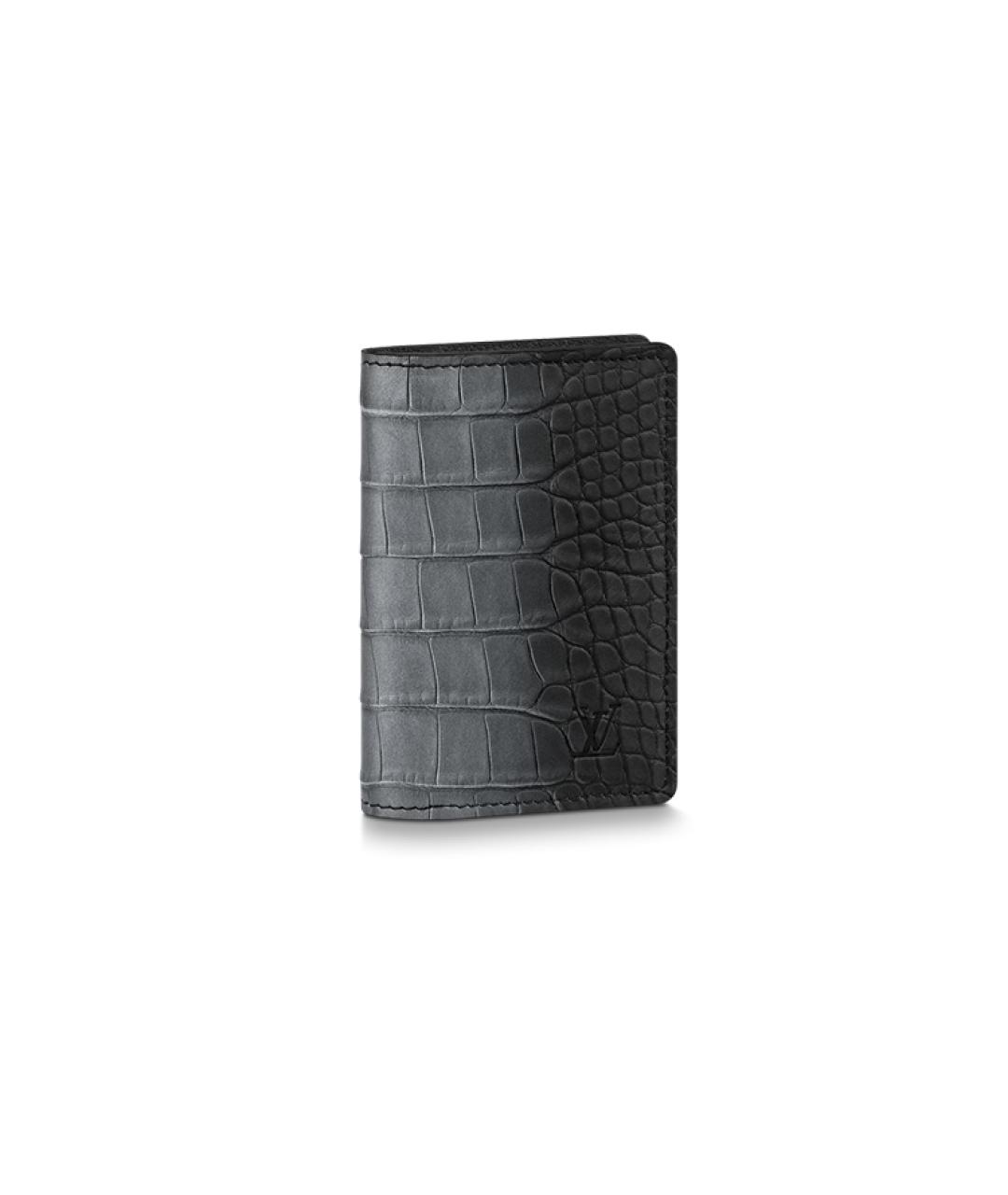 LOUIS VUITTON Черный кошелек из экзотической кожи, фото 1