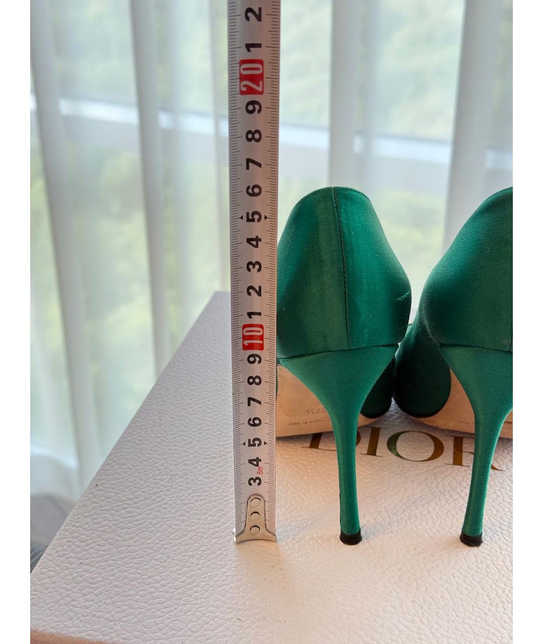 MANOLO BLAHNIK Зеленые текстильные туфли, фото 6