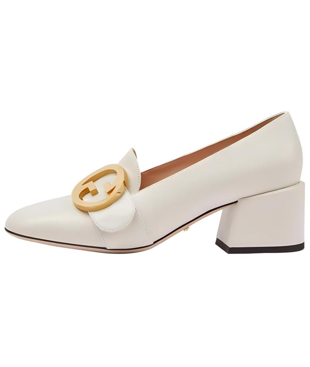 GUCCI Бежевые кожаные туфли, фото 2