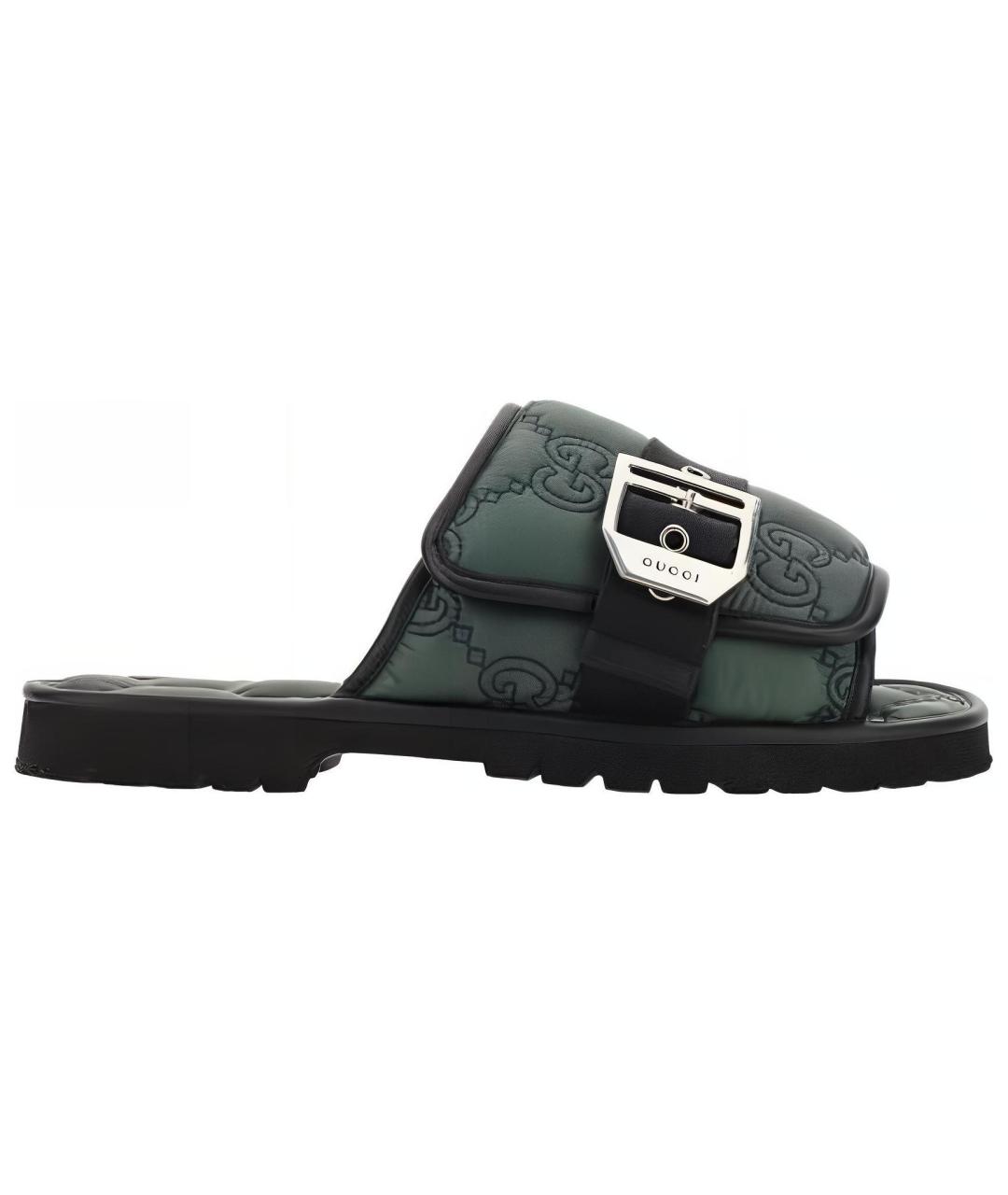 GUCCI Зеленые шлепанцы, фото 1