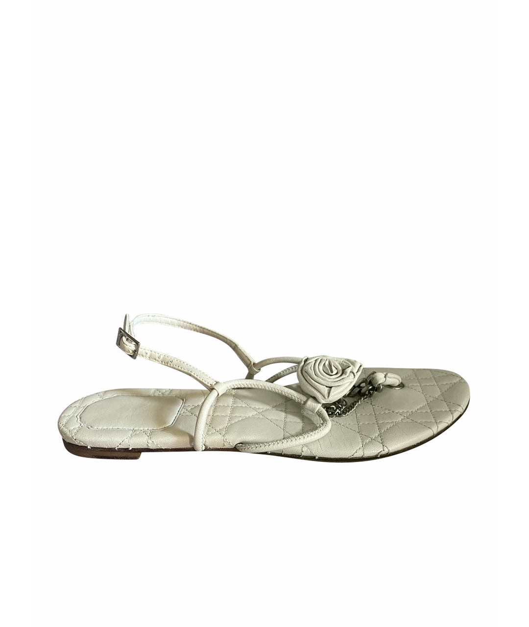 CHRISTIAN DIOR PRE-OWNED Белые кожаные сандалии, фото 1