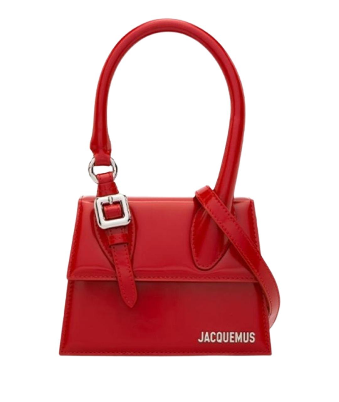 JACQUEMUS Красная кожаная сумка через плечо, фото 5