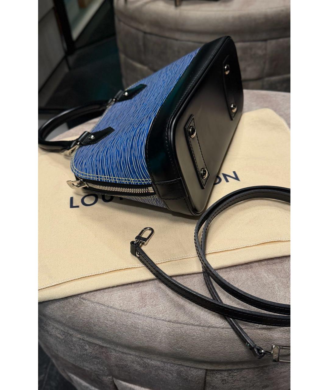 LOUIS VUITTON Синяя кожаная сумка с короткими ручками, фото 3