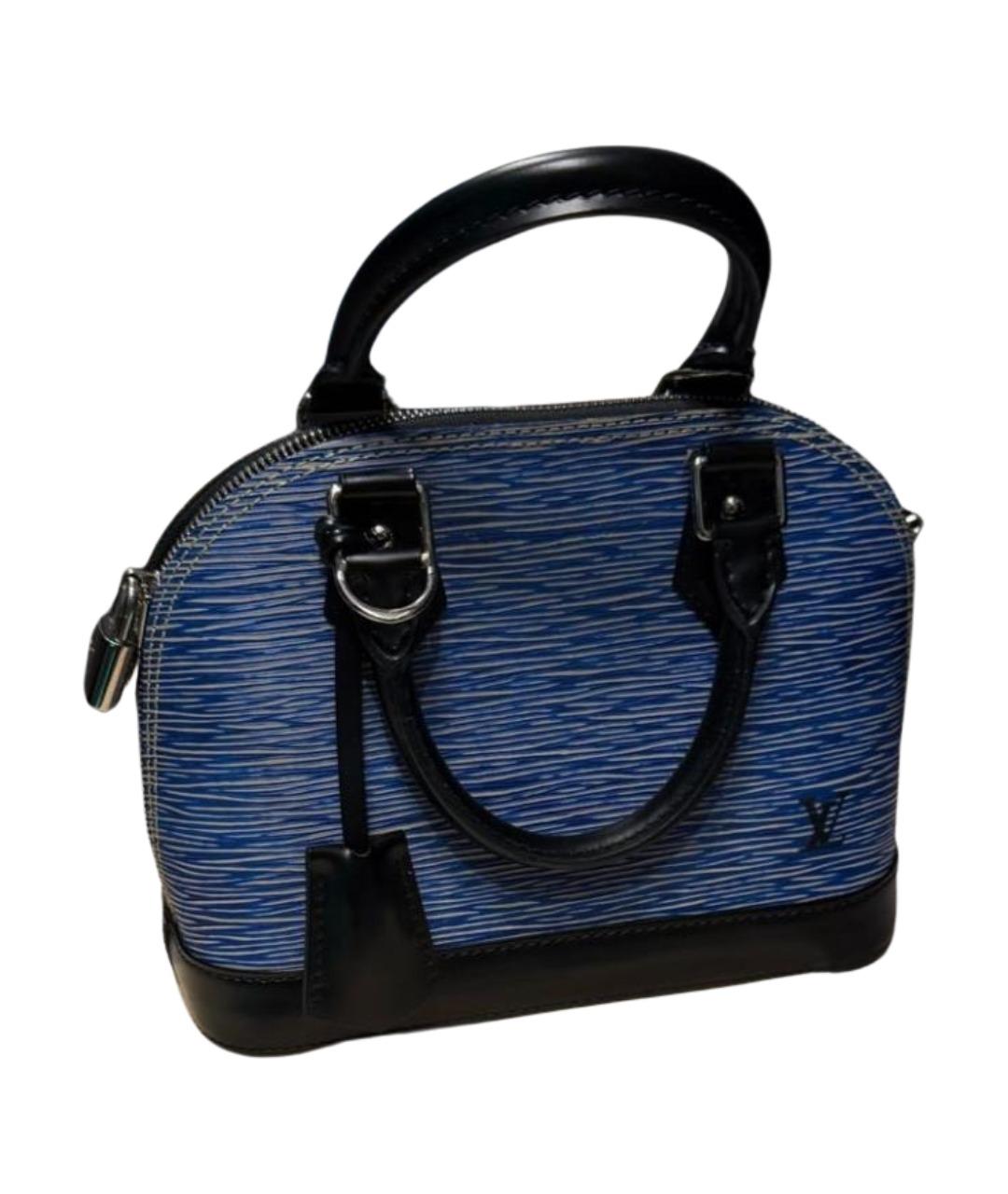 LOUIS VUITTON Синяя кожаная сумка с короткими ручками, фото 4