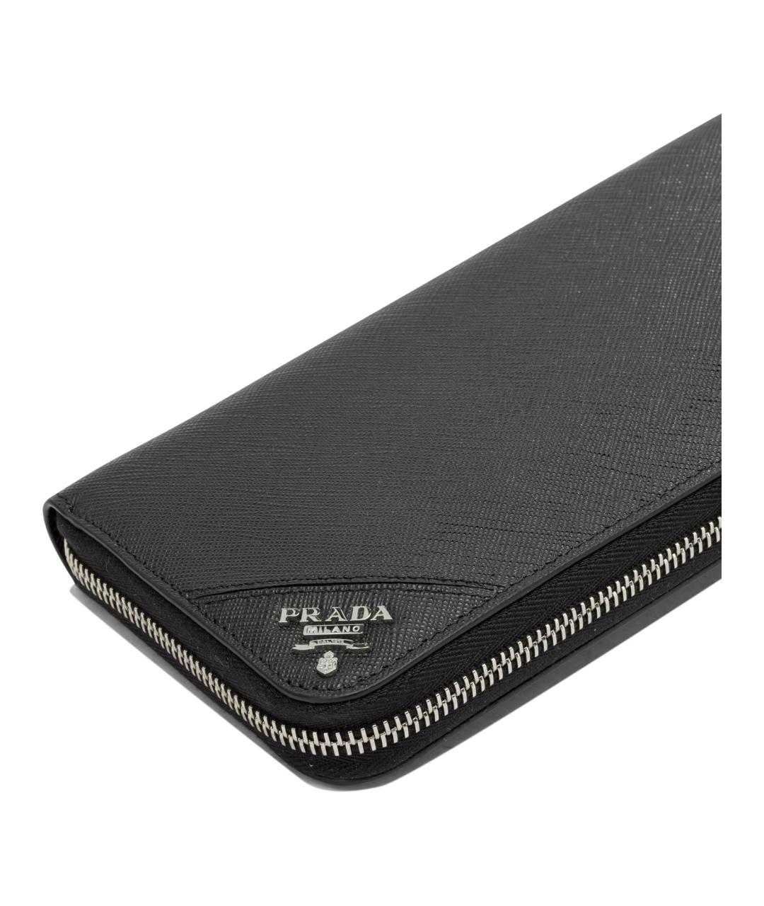 PRADA Черный кожаный кошелек, фото 3