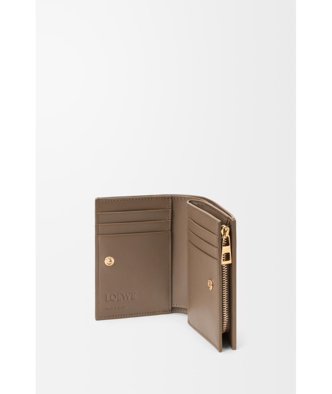 LOEWE Бежевый кожаный кошелек, фото 2
