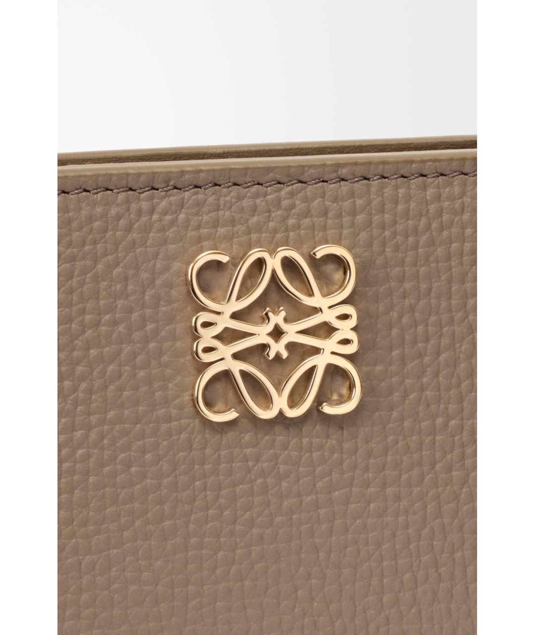 LOEWE Бежевый кожаный кошелек, фото 5