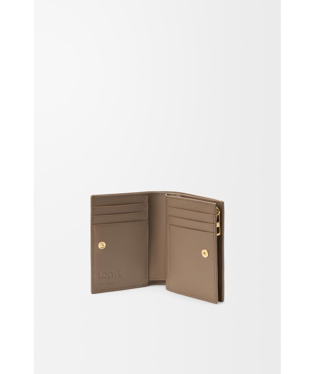 LOEWE Бежевый кожаный кошелек, фото 3