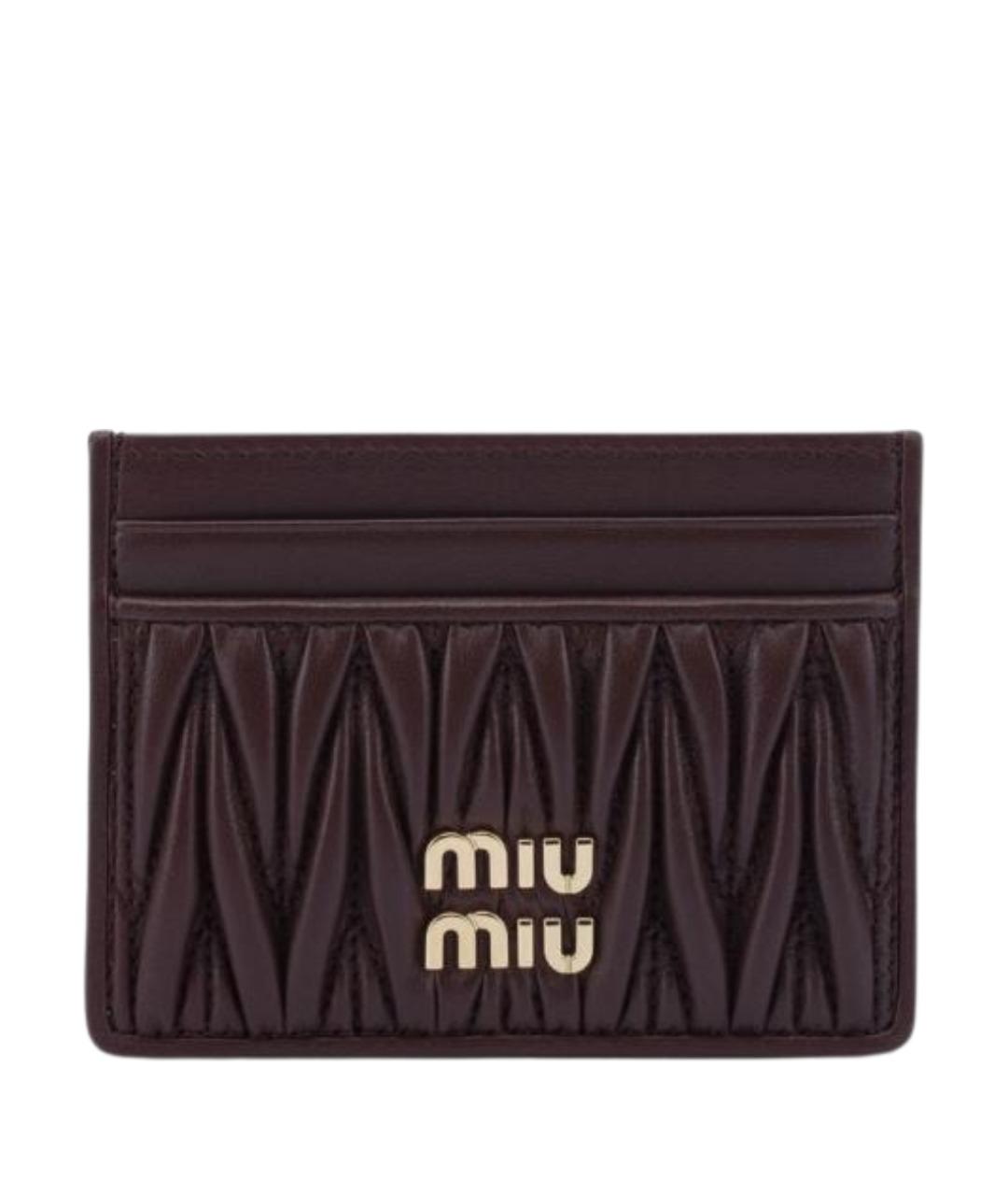 MIU MIU Коричневый кожаный кардхолдер, фото 1