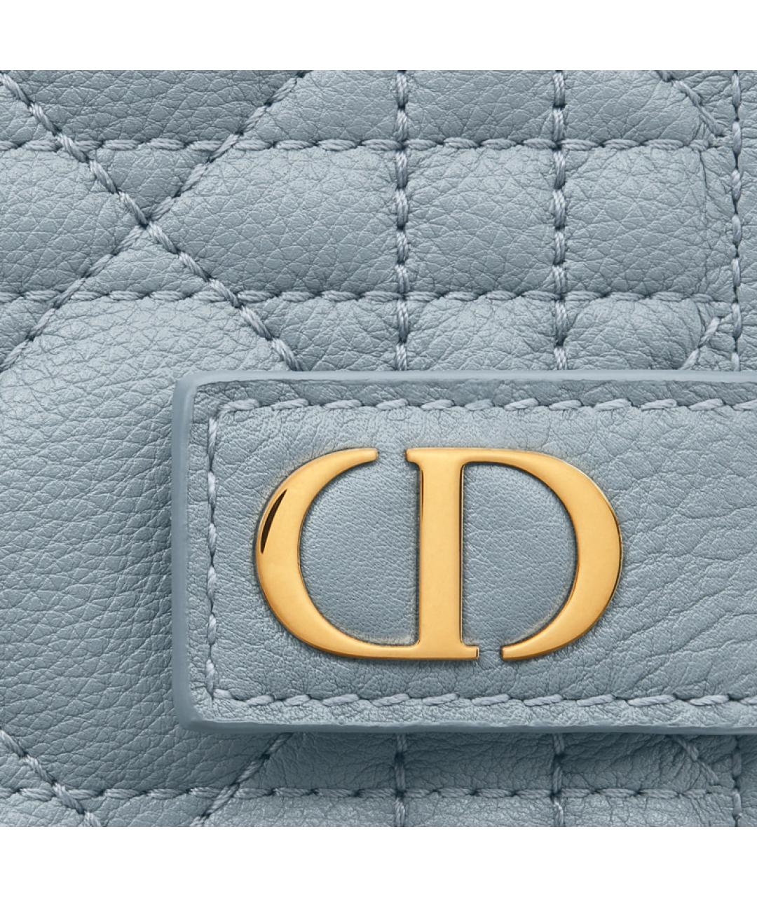 CHRISTIAN DIOR Голубой кожаный кошелек, фото 3