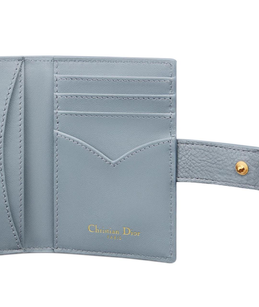 CHRISTIAN DIOR Голубой кожаный кошелек, фото 4