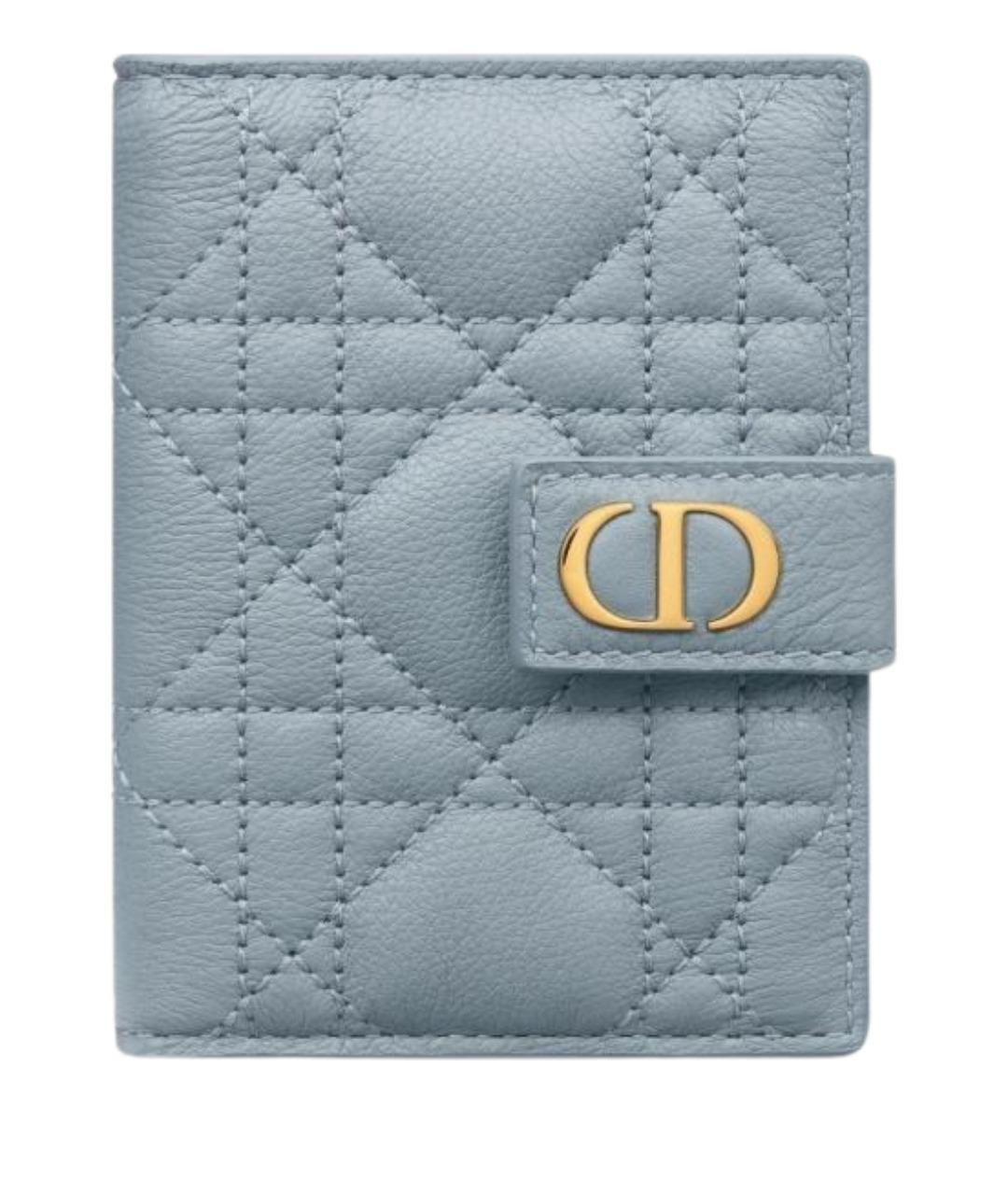 CHRISTIAN DIOR Голубой кожаный кошелек, фото 5