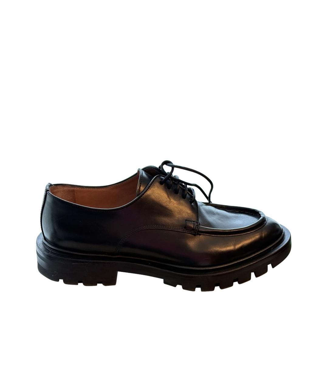 SANTONI Черные кожаные брогги и оксфорды, фото 1