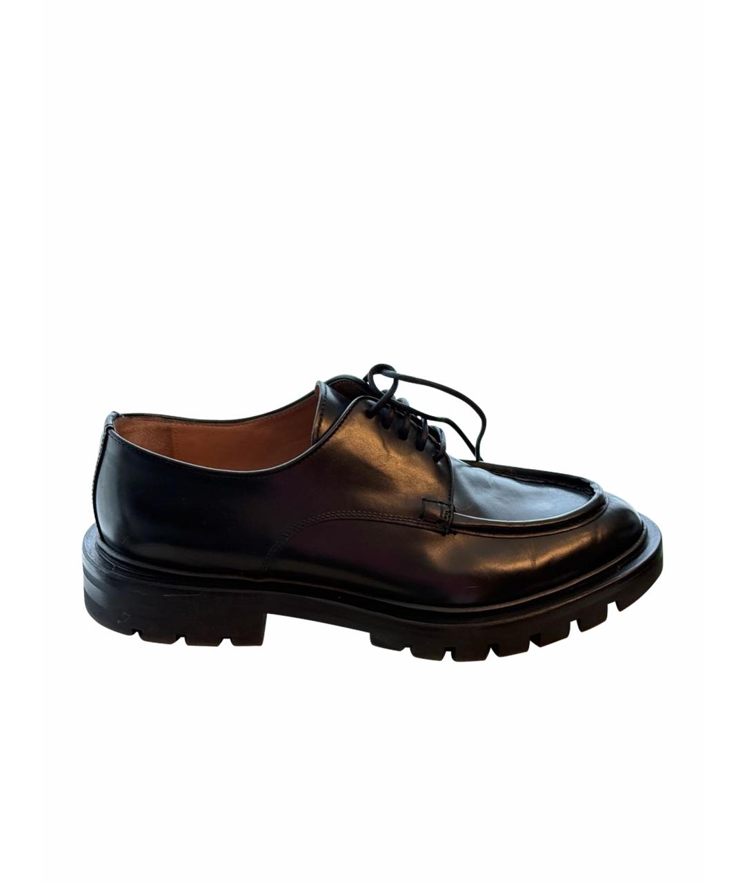 SANTONI Черные кожаные брогги и оксфорды, фото 9