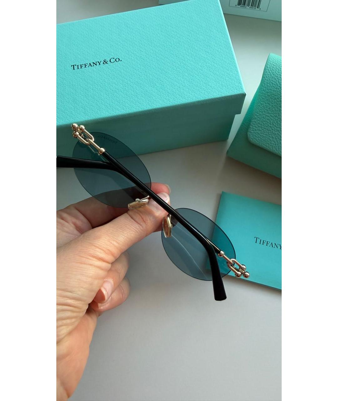 TIFFANY&CO Голубые металлические солнцезащитные очки, фото 6
