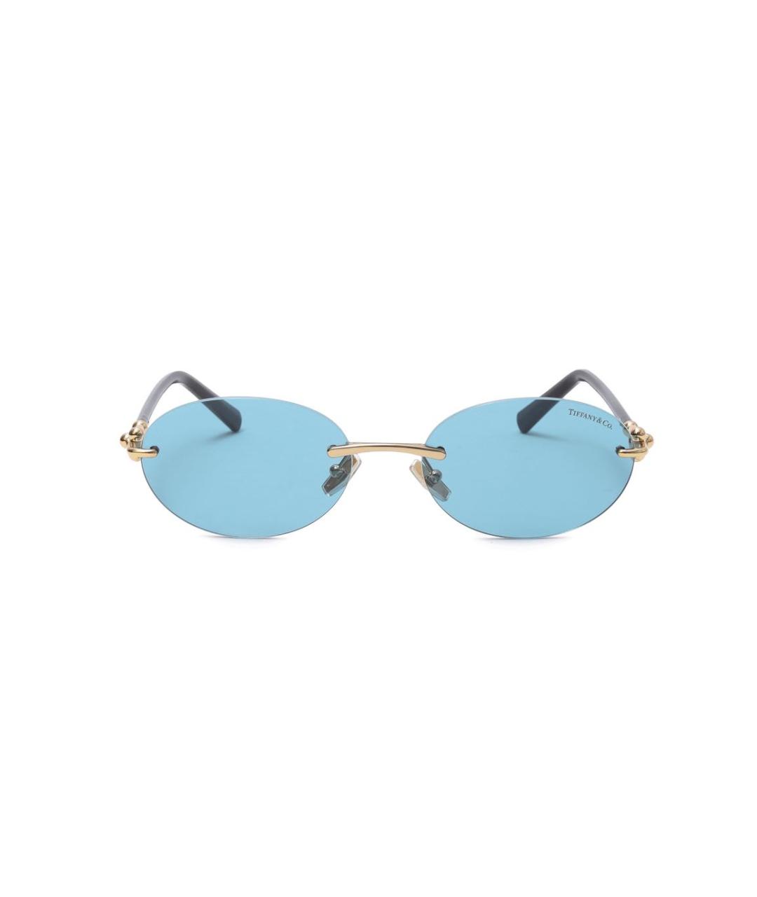 TIFFANY&CO Голубые металлические солнцезащитные очки, фото 1