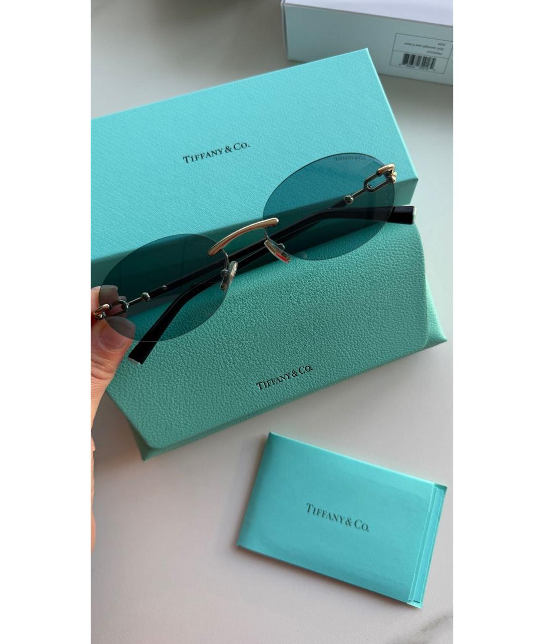 TIFFANY&CO Голубые металлические солнцезащитные очки, фото 5