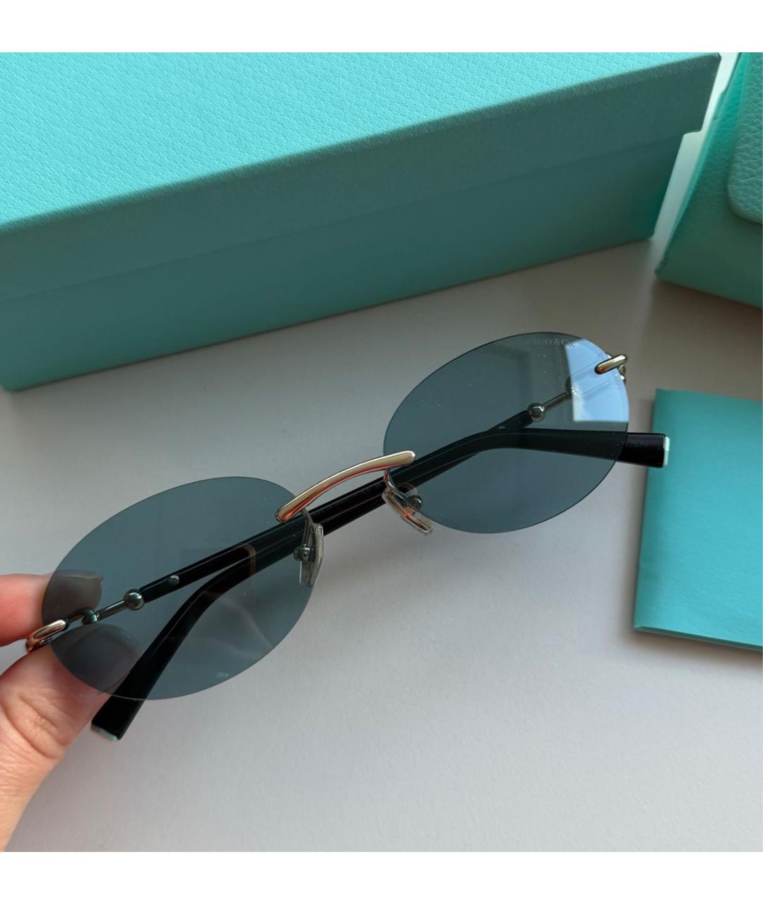 TIFFANY&CO Голубые металлические солнцезащитные очки, фото 4