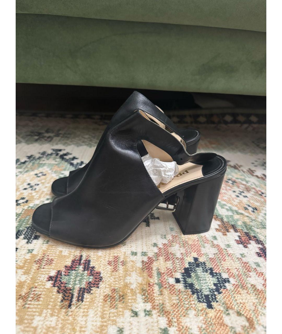 PRADA Черные кожаные босоножки, фото 6