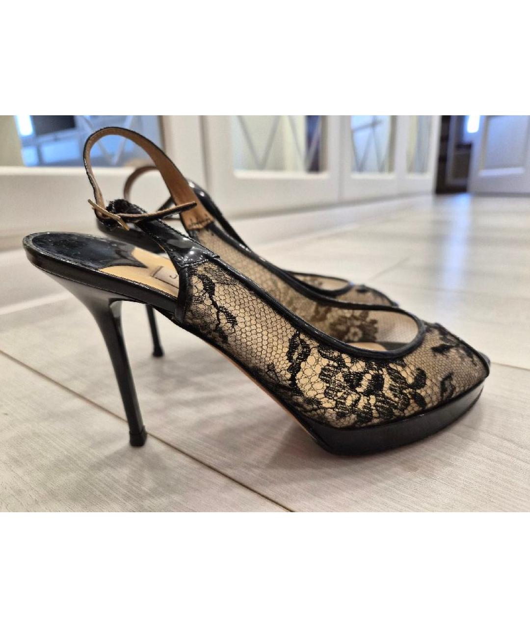 JIMMY CHOO Черные босоножки из лакированной кожи, фото 6