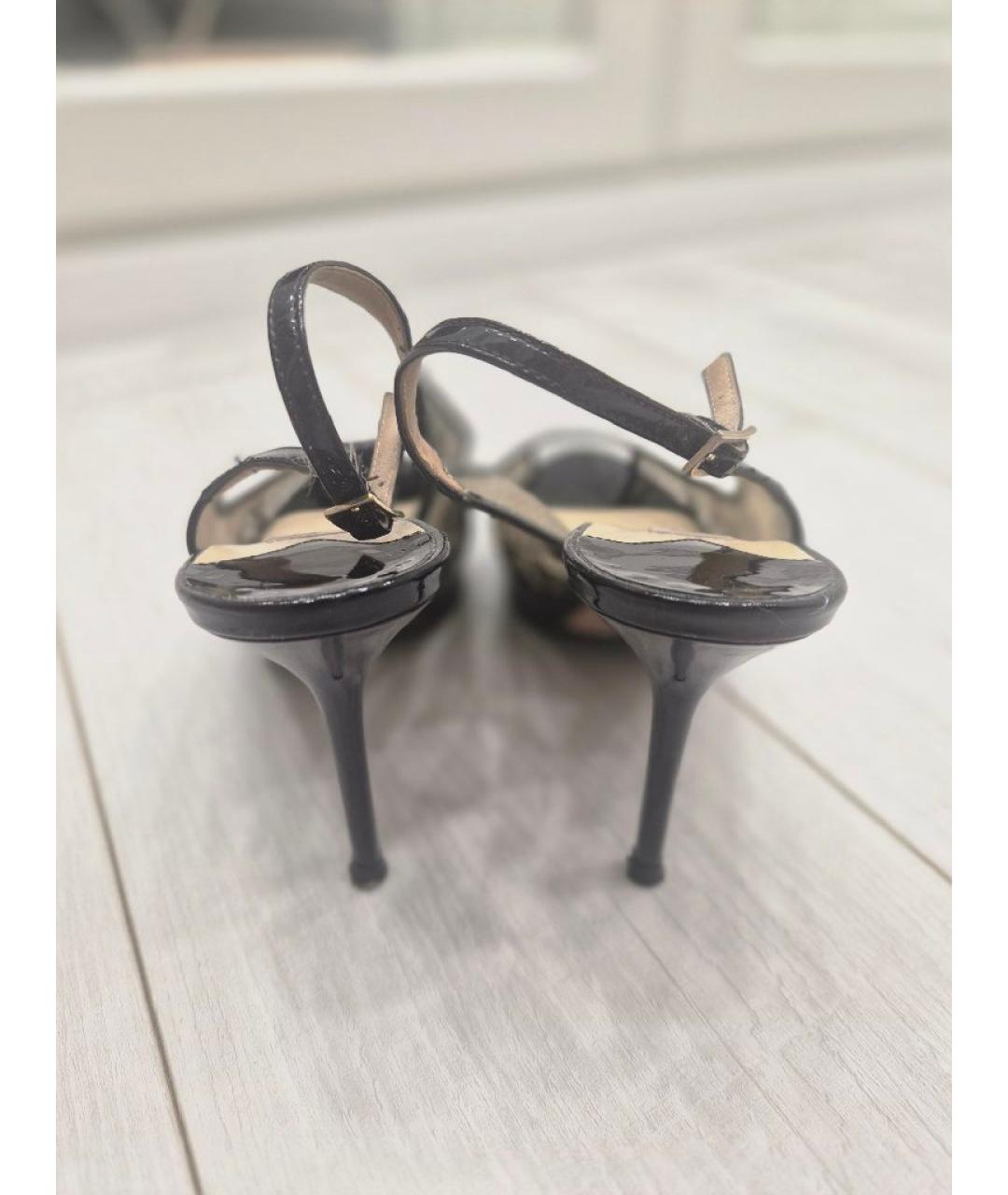 JIMMY CHOO Черные босоножки из лакированной кожи, фото 4