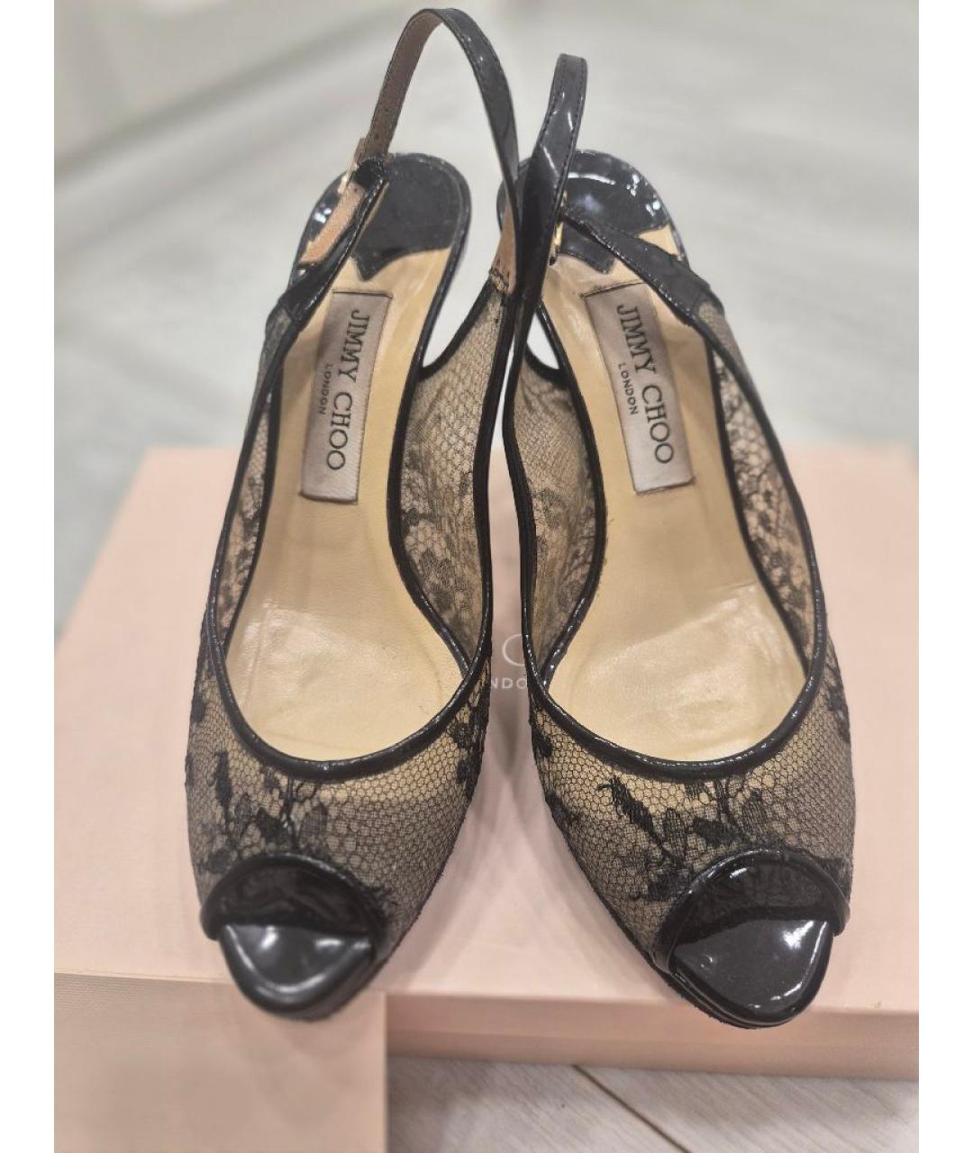 JIMMY CHOO Черные босоножки из лакированной кожи, фото 2