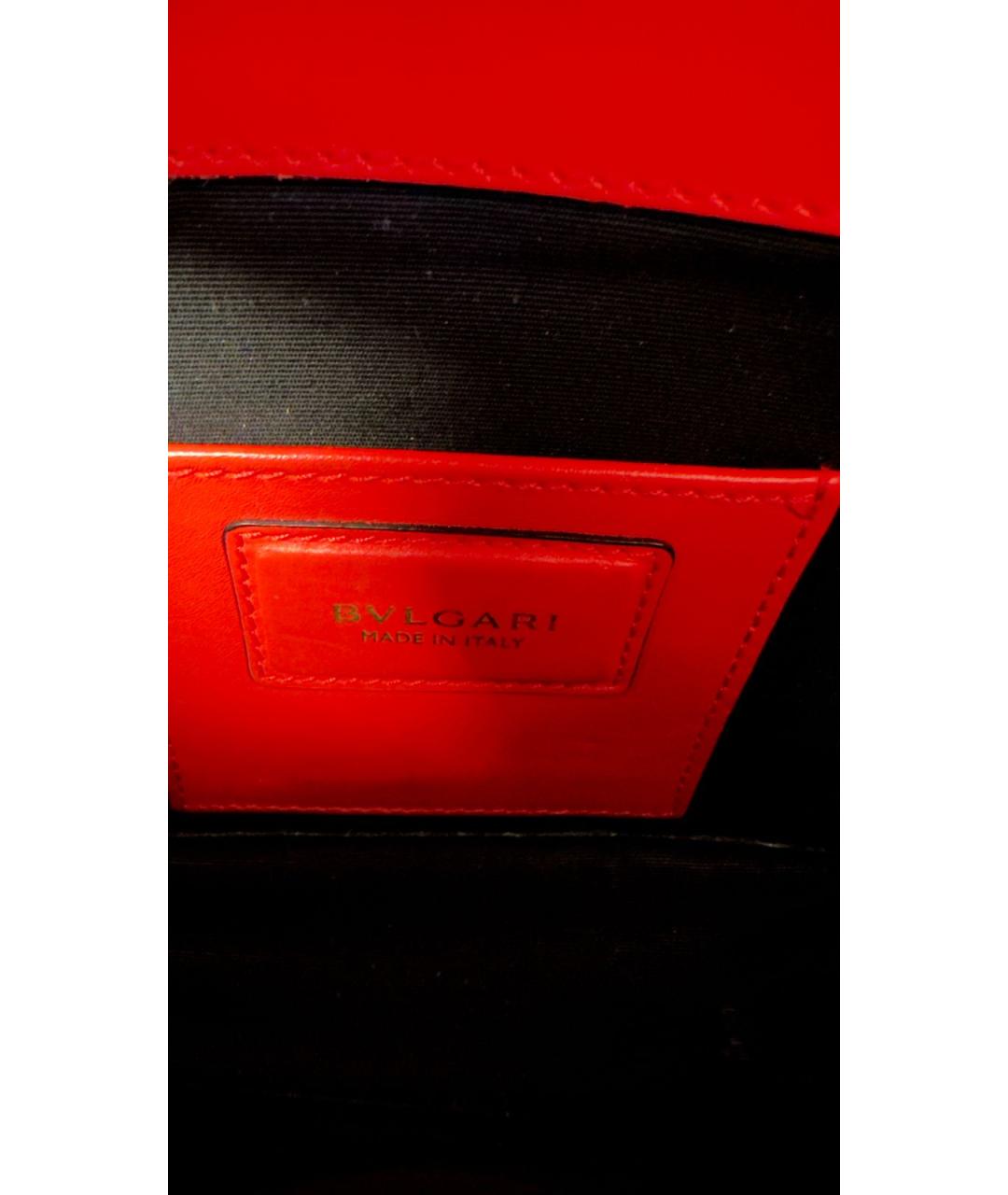 BVLGARI Красная кожаная сумка через плечо, фото 4